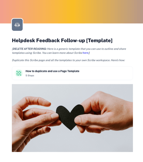 Help Desk Feedback Follow Up Template Scribe